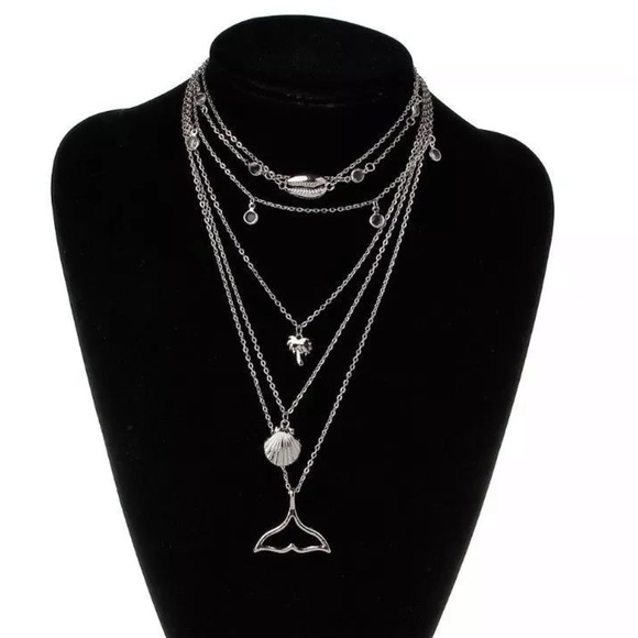 {MARIELLA} boho mermaid tail shell layer necklace - Picture 3 of 7